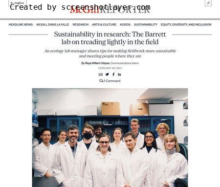 Sustainability in research: The Barrett lab on treading lightly in the field